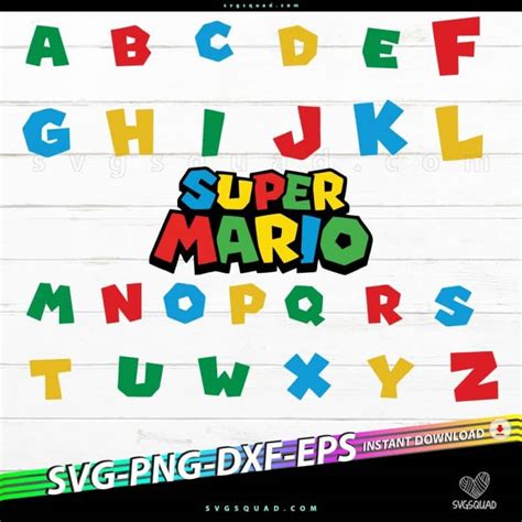 Super Mario Font Svg Mario Letters Svg Cut File For Cricut Silhouette