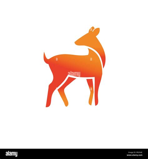 Animal Wild Deer Logo Sign Hand Drawn Design For Nature Park Emblem