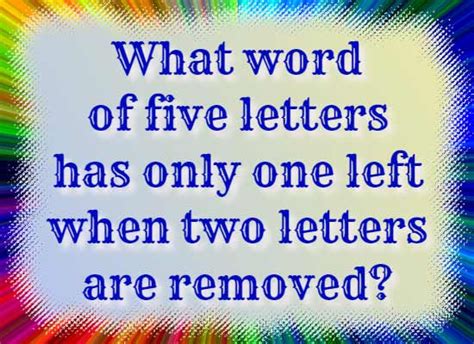 What Word Of Five Letters Ha Brain Teasers 3112