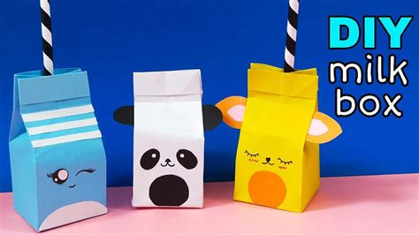 Origami Easy Paper Milk Box Diy Cute Animals Making Paper Milk Box