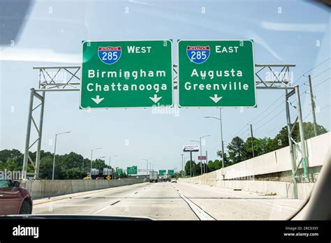 Atlanta Georgiaoverhead Highway Signs Pyloninterstate I 285 Stock