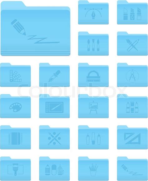 Set Of 20 Folders Icons In Os X Stock Vector Colourbox