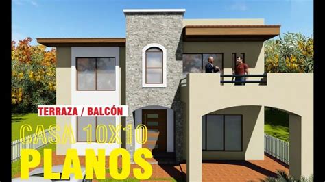 Proyecto De Casa De Dos Pisos Con 4 Recamaras 10x10 Metros