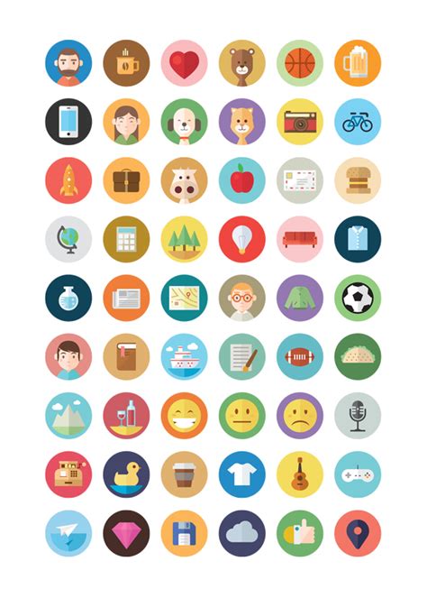 Free Download : 54 Illustrated Flat Icons | Designbeep