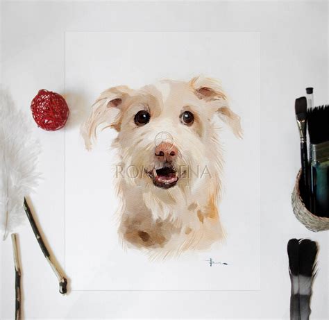 Custom Pet Portrait Dog Portrait From Photo Personalized Etsy