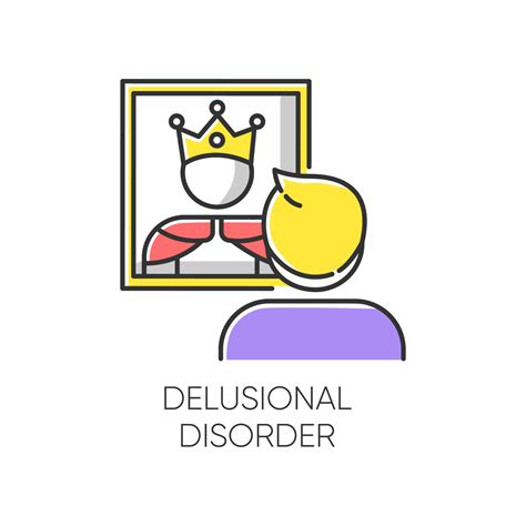 Delusional Disorder Color Icon Man In Mirror Reflection Bizzare And