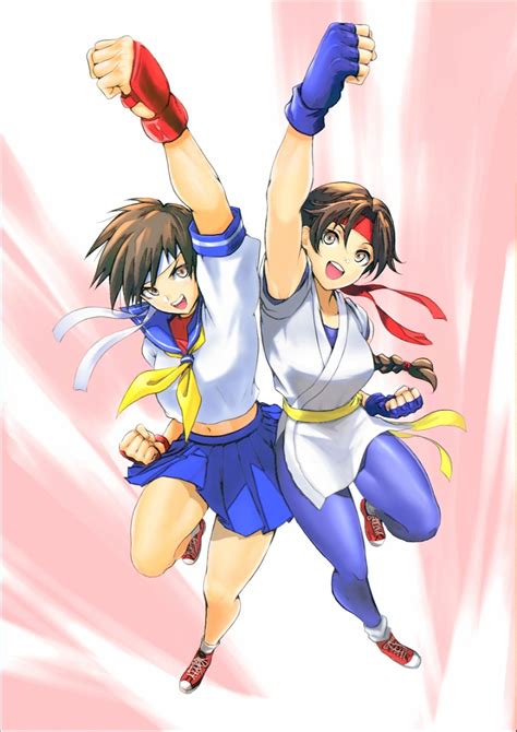 Kasugano Sakura And Yuri Sakazaki Street Fighter And More Drawn By