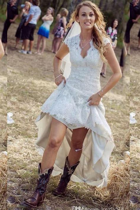 45 Short Country Wedding Dress Perfect With Cowboy Boots Short Or High