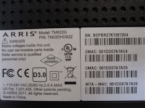 Arris Touchstone Tm822g Modem With Dual Phone Line And Back Up Battery