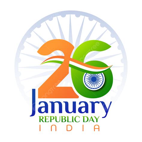 January Republic Day Of India With Ashoka Chakra Illustration
