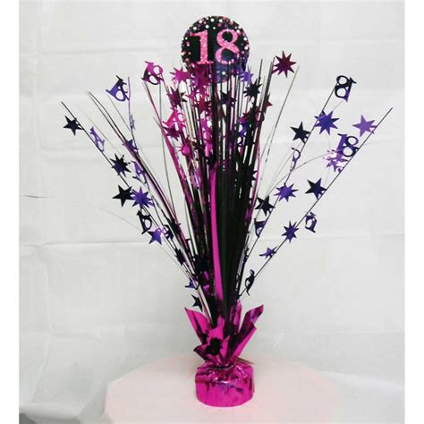 18th Birthday Spray Centrepiece Table Decoration Black Pink Purple Age