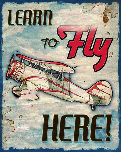 Love It Airplane Poster Vintage Airplane Prints Learn To Fly