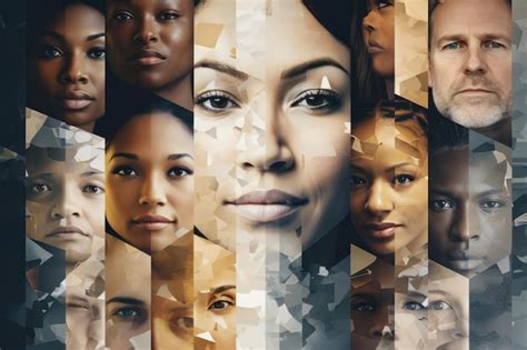 Premium Ai Image Collage Of Faces Diverse Races And Ethnicities