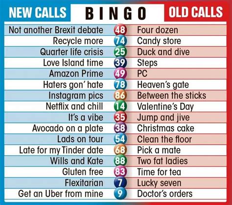 90 Uk Bingo Calls Guide Funny Rude New Bingo Calls