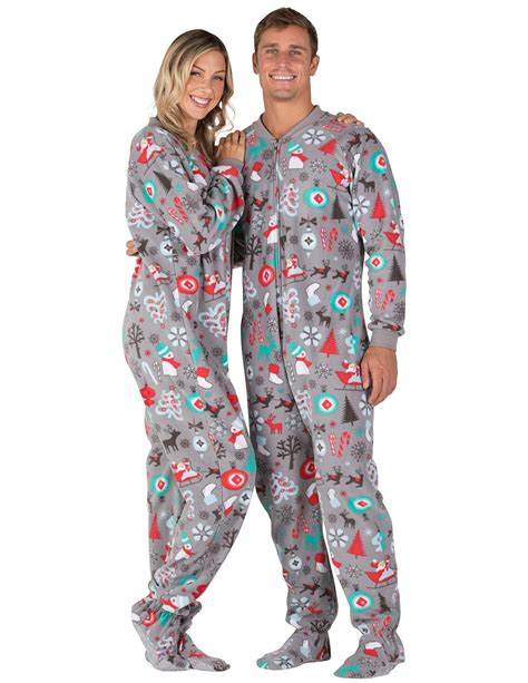 Footed Pajamas Footed Pajamas Santas Village Adult Fleece Onesie Adult Double Xlwide