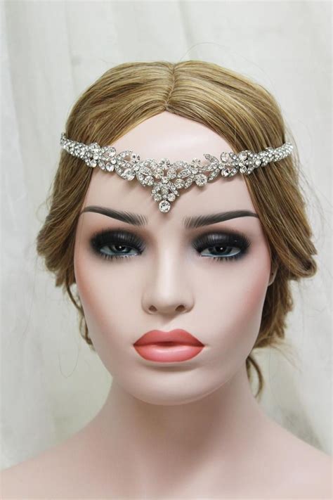 Crystal Wedding Headpiece Art Deco Hair Chain Bridal Hair Etsy Hair