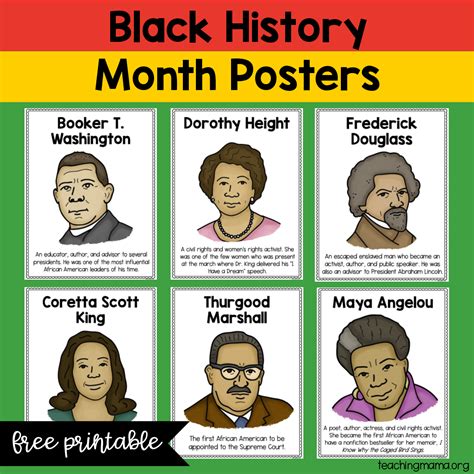 Printable Black History Month Posters Web 5 Free Black History Month
