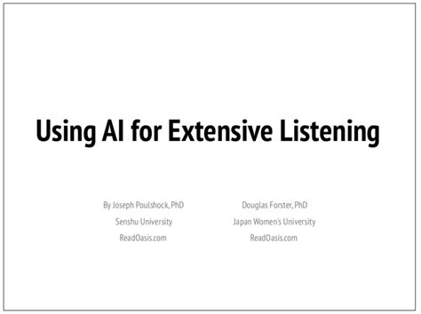 Using Ai For Extensive Listening Ilinguist