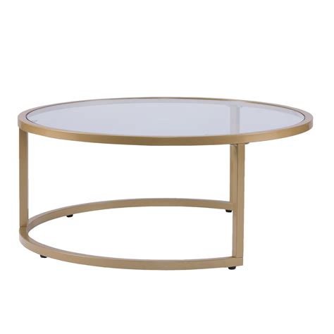 Ember Interiors Evee Glam Glass Top Nesting Coffee Table 2 Piece Set