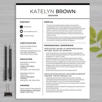 We think free teacher resume templates can't win compared to this professional design. TEACHER RESUME Template MS Word • Apple Pages + Educator ...
