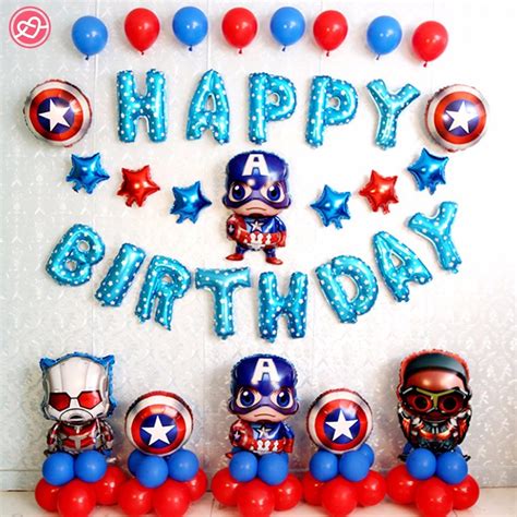 See more ideas about birthday photoshoot, baby first birthday. Super Hero Captain America theme foil balloons baby boy ...