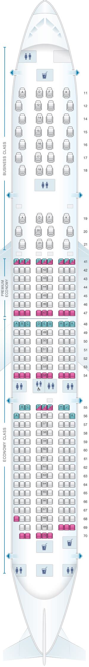 Singapore airlines a350 business class seat. Seat Map Singapore Airlines Airbus A350 900 config.2 ...