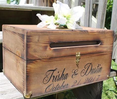 Creating a fun display for these two items is the perfect opportunity to get creative! Wood Wedding Card Box - Rustic Wedding Card Box - Wedding ...