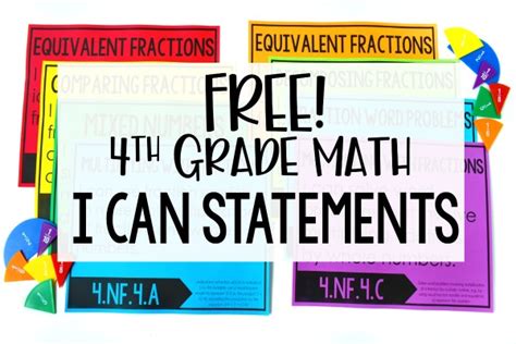 Maybe you would like to learn more about one of these? Free Math I Can Statements for 4th Grade - Teaching with ...