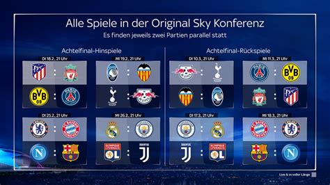 Diese liste muss von der auslosung achtelfinale. Sky Champions League Angebote 2019/20 - AKTUELL: ab 9,99€