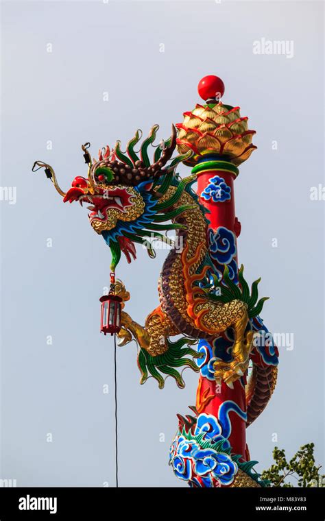 Chinese Dragon Statue In Rayong Provincethailand Stock Photo Alamy