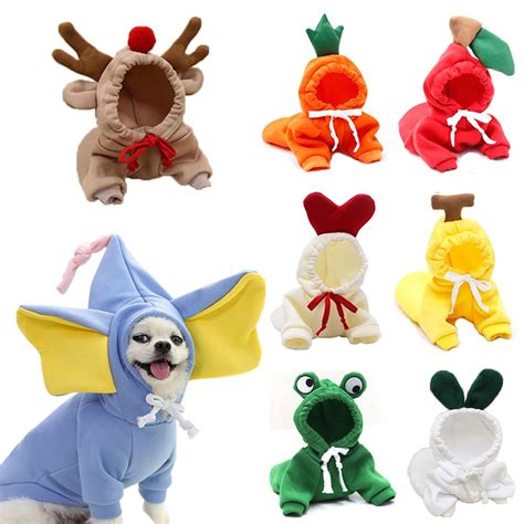 Cute Fruit Dog Clothes For Small Dogs Hoodies Warm Fleece Dogs Hooded