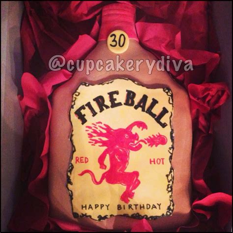 Fireball Cake All Edible Fondant Decor With Cinnamon Whiskey Cake