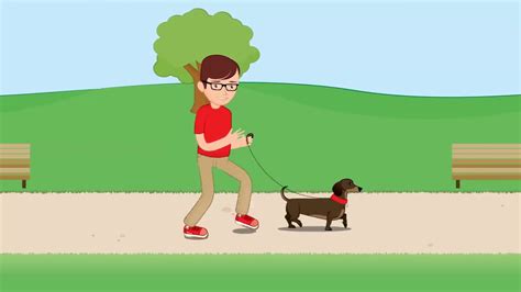 Animated Person Walking Dog Moving Video Background Youtube