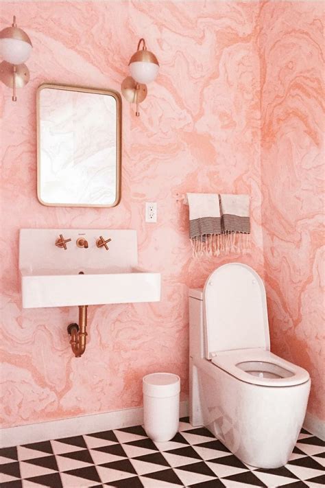 Trendy Pink Bathroom By Sarahshermansamuel With Limitless Walls Pink