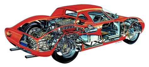Ferrari Lm Cutaway Drawing In High Quality