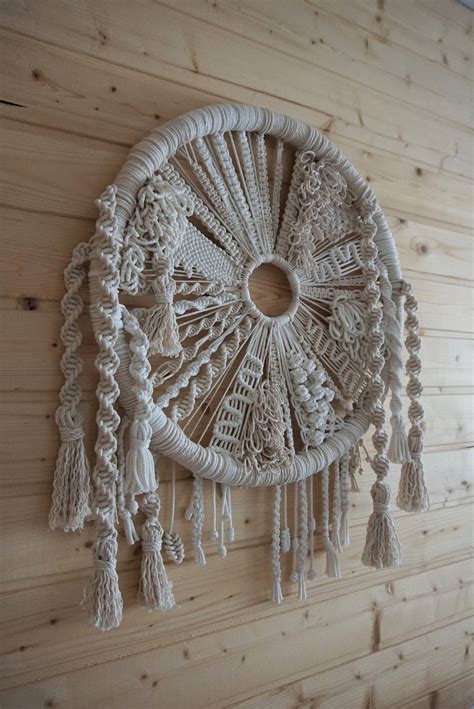 Circle Tapestry Macrame Wall Hanging Macramé Unique Wrapped Etsy