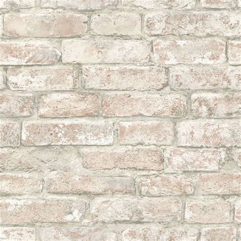 NHS3708 - White Washed Denver Brick Peel and Stick Wallpaper - by InHome