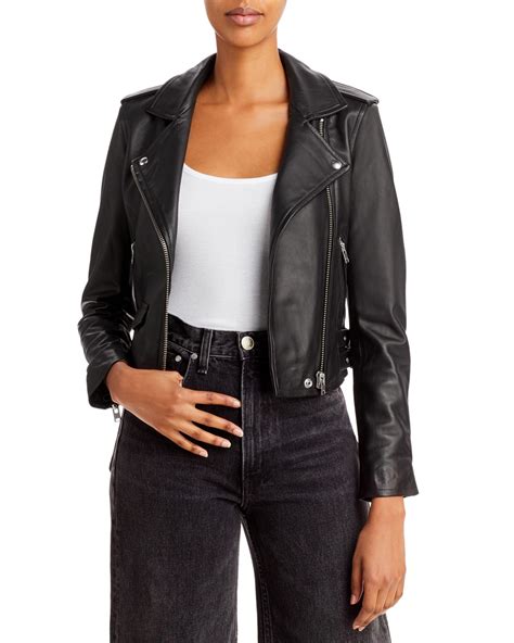 Coats And Jackets Ashville Leather Moto Jacket Black Iro Womens