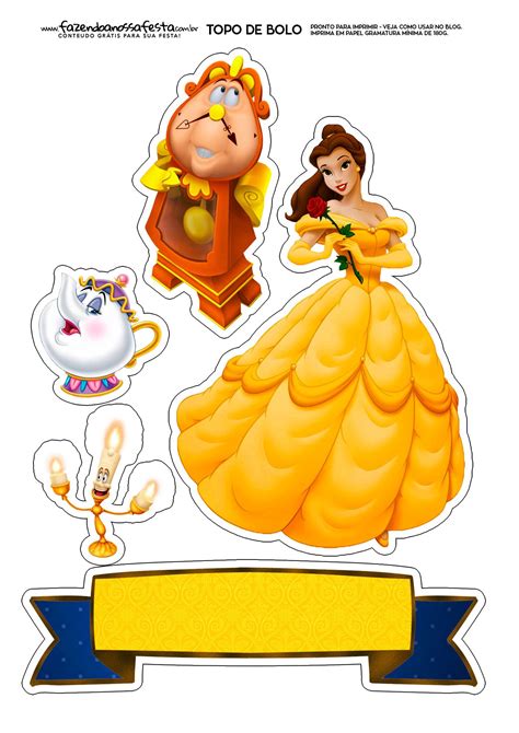 Topo De Bolo Bela E A Fera 2 Diy Beauty Kit Beauty And The Beast Diy