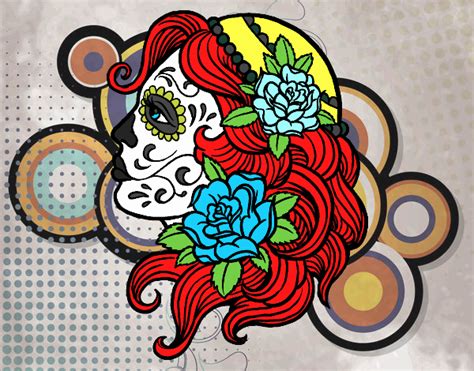 Desenho De Tatuagem De Catrina Pintado E Colorido Por Talles O Dia De Abril Do