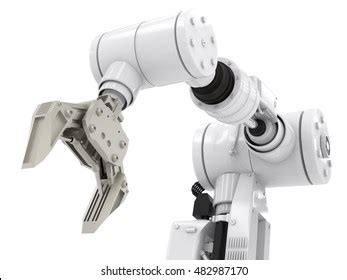 흰색 배경에 3d 렌더링 로봇 팔 스톡 일러스트 482987170 Shutterstock