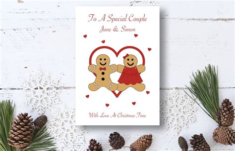 Special Couple Personalised Christmas Card Merry Christmas Etsy Uk