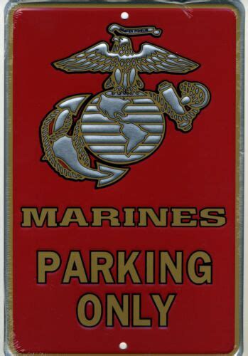 Marines Parking Only Metal Sign Usmc Embossed Aluminum Armed Forces Usa