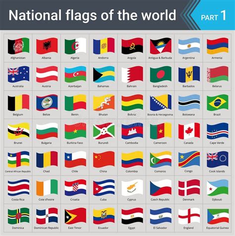 Waving Flags Of The World Collection Of Flags Full Set Of National