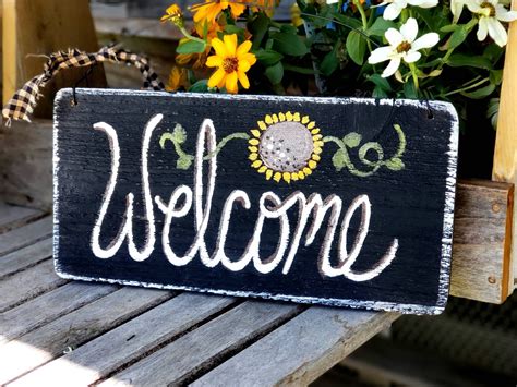 Rustic welcome sign,custom sign,custom door hanger ...