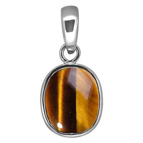 Brown Tiger Eye Silver Pendant Gemstone To Ratti At Rs