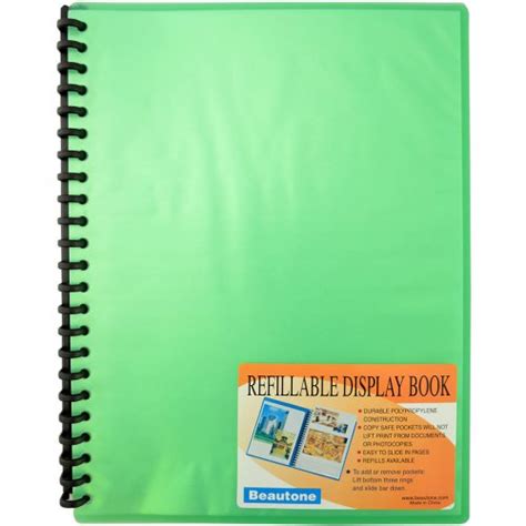 Display Book Beautone A4 Refillable 20 Pocket Cool Frost