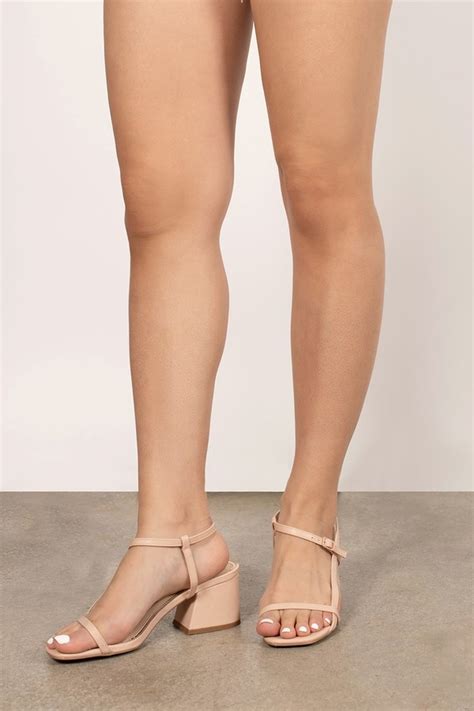 Buy Square Toe Heels Nude In Stock