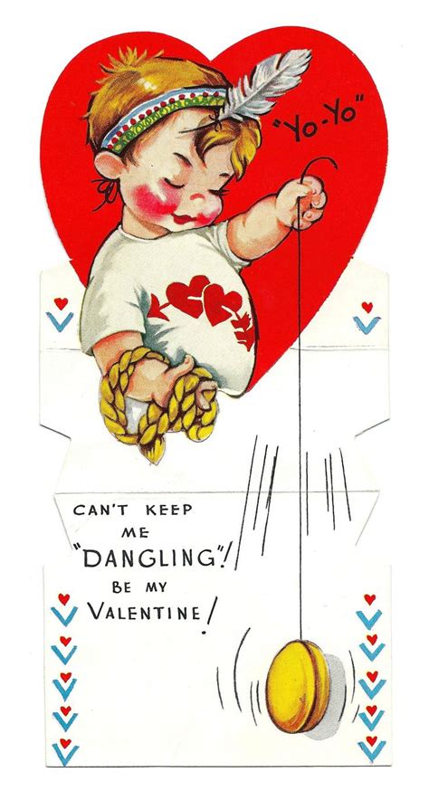 Vintage Folding Valentine Card Yo Yo Cant Keep Me Dangling Be My