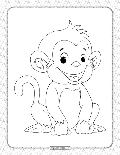 Cute Monkey Coloring Pages